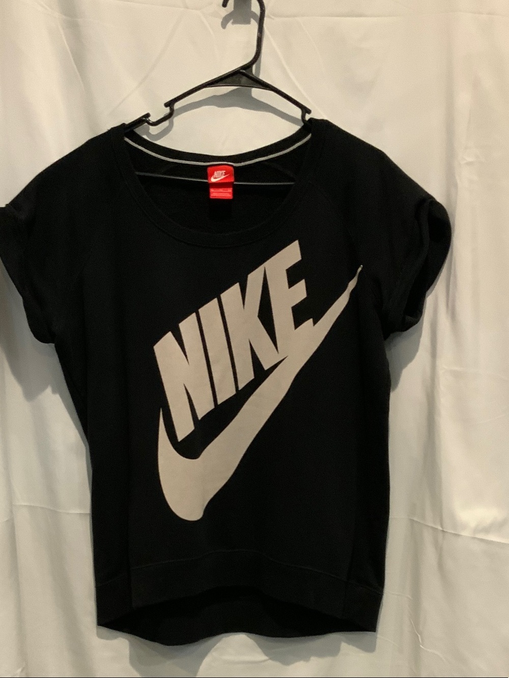 Nike Black Tee with Large White Logo